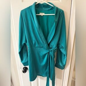 Teal Wrap Dress